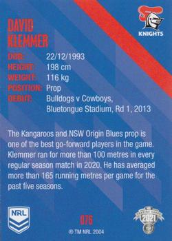 2021 NRL Traders #076 David Klemmer Back
